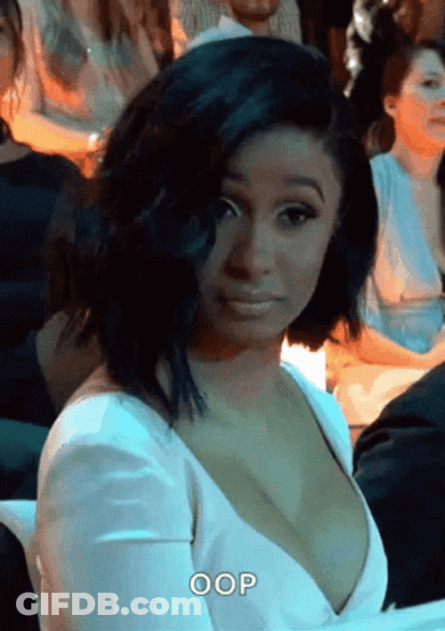 Cardi B Oop Moment At MTV Awards GIF
