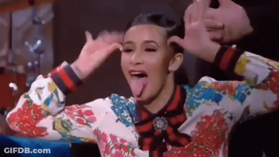 Cardi B Playfully Tongue Out GIF