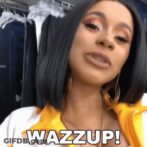 Cardi B Saying Wazzup GIF