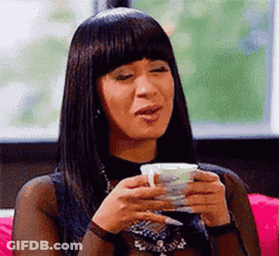 Cardi B. Smile Sips Tea GIF