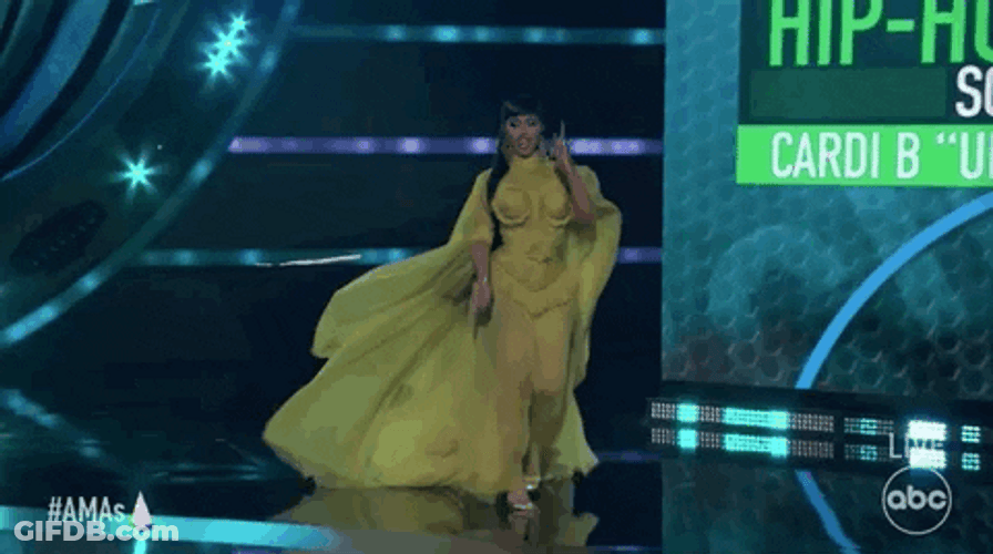 Cardi B Walking Fast On Stage GIF