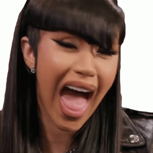 Cardi B With Bangs Hollering GIF