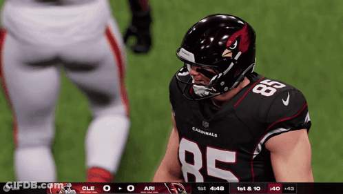 Cardinals Football Player On Field During Game GIF