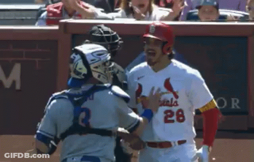 Cardinals Player Shaking Hands With Catcher GIF