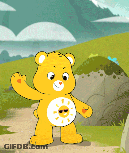 Care Bear With Sunglasses And Sun On Chest GIF