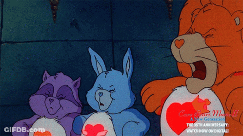 Care Bears Movie Advertised On Digital Screen GIF