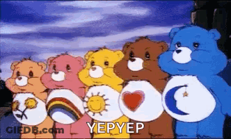 Care Bears Standing In A Row GIF