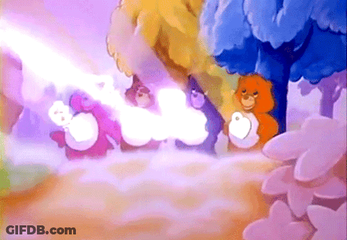 Care Bears Standing In Forest GIF