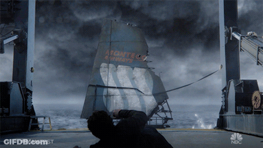 Cargo Ship On Middle Of Thunderstorm GIF
