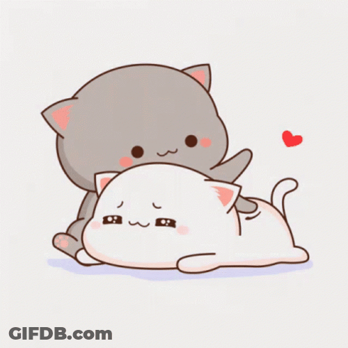 Caring Kawaii Cat Brown GIF