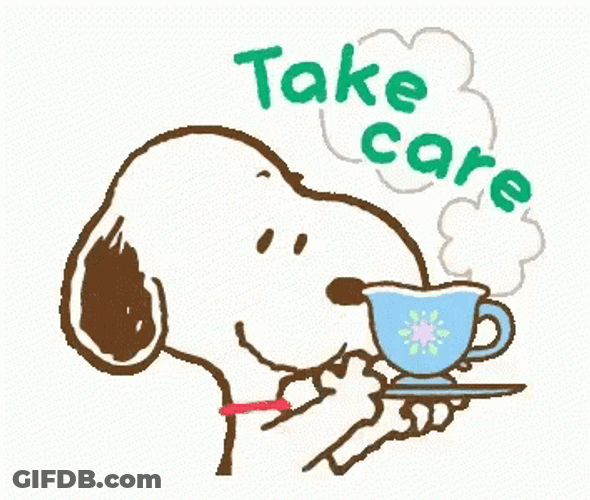 Caring Snoopy Offering Coffee GIF