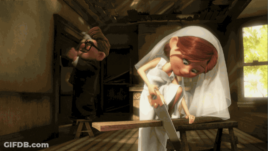 Carl And Ellie After Marriage Construct House GIF