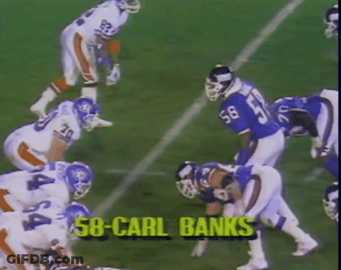 Carl Banks Being Tackled GIF