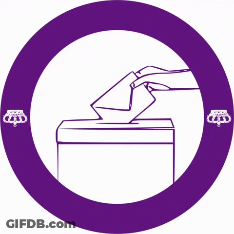 Carl Den Siste Gustaf Avskaffa Monarkin Logo With A Hand Putting A Ballot Into A Box GIF