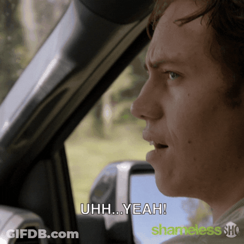 Carl Gallagher Sits Car Uh Yeah GIF