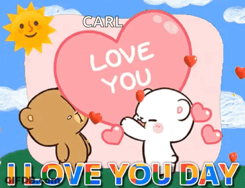 Carl Love You Day Card With Teddy Bears GIF