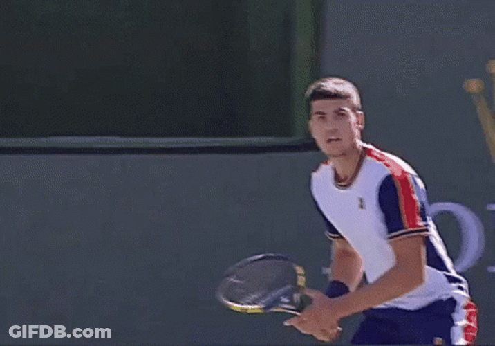 Carlos Alcaraz Tennis Court Rolex Logo GIF