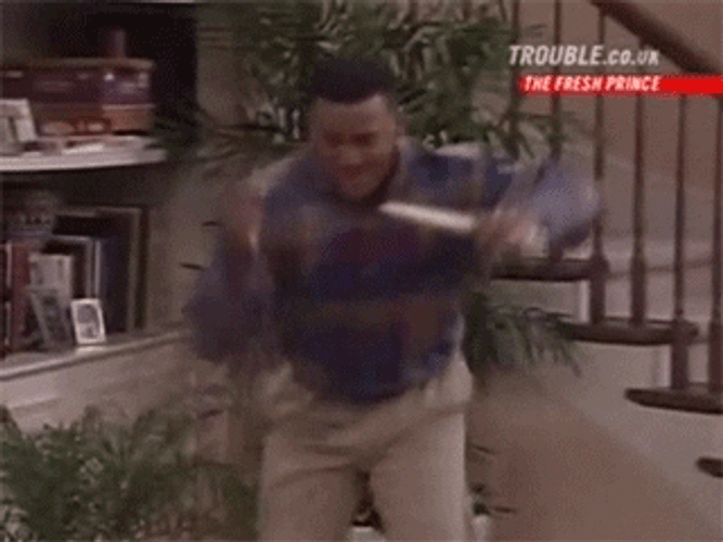 Carlton Dance While Holding Candle GIF