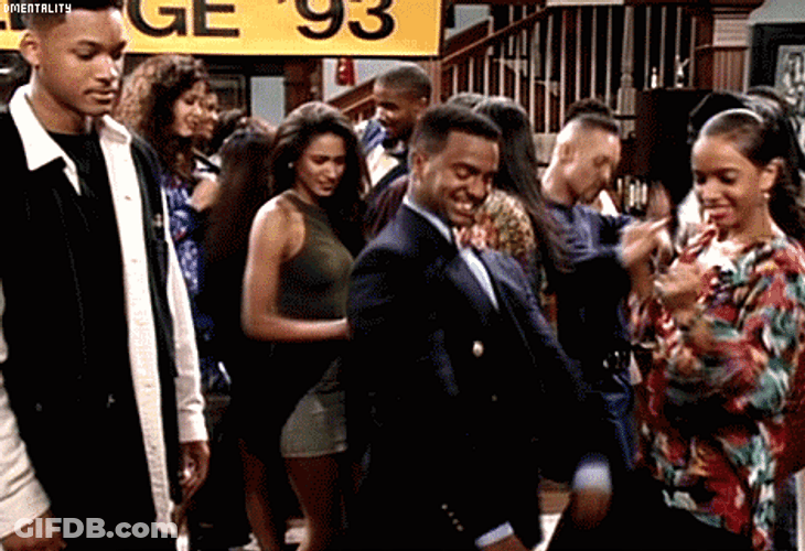 Carlton Dancing In Crowd GIF