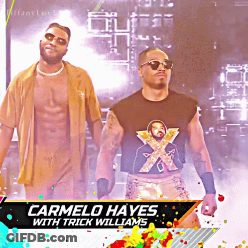 Carmelo Hayes And Trick Williams Standing Together GIF