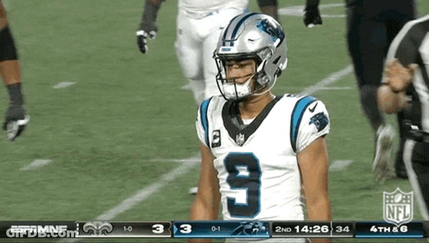 Carolina Panthers Bryce Young Removing Helmet GIF