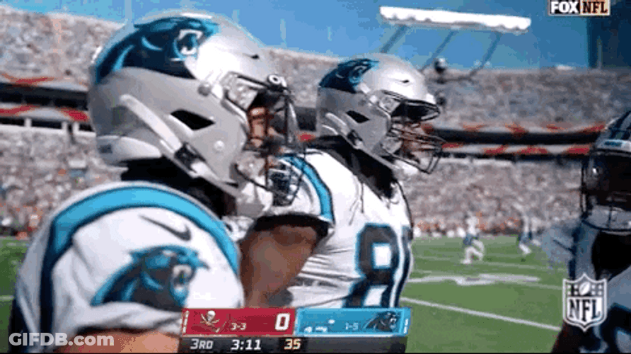 Carolina Panthers Chuba Hubbard With Teammates GIF