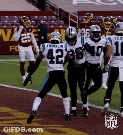 Carolina Panthers Dancing On Touchdown Zone GIF