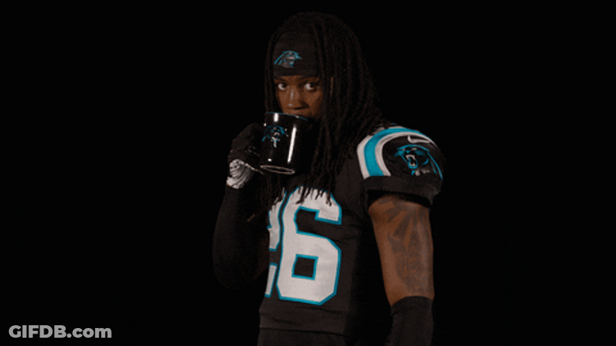 Carolina Panthers Ian Thomas Drinking GIF
