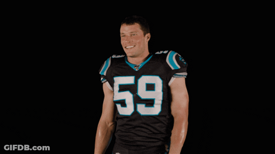 Carolina Panthers Luke Kuechly Flexing Biceps GIF
