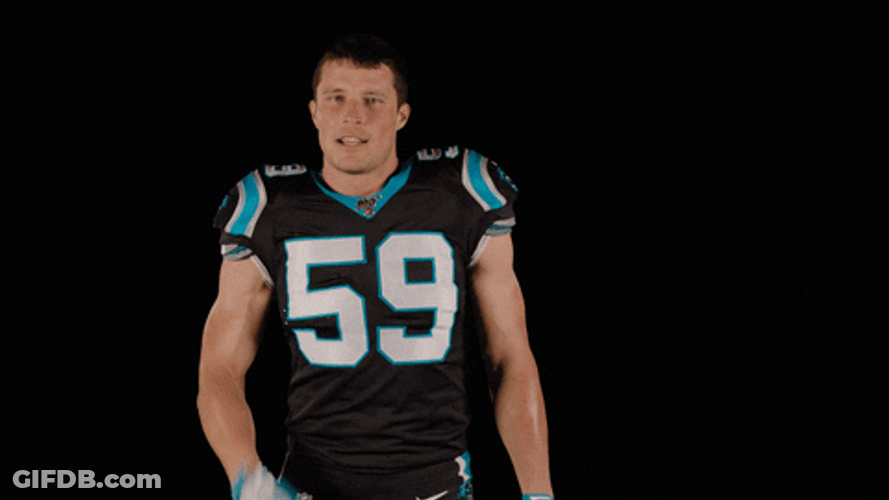 Carolina Panthers Luke Kuechly Pointing Forward GIF