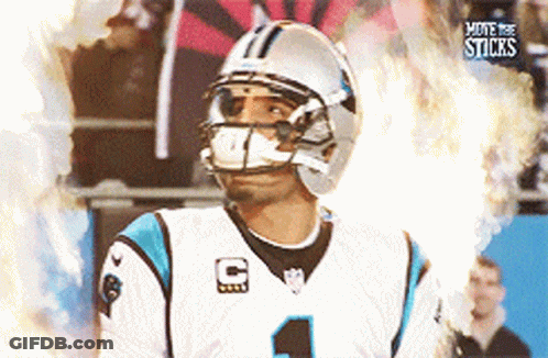 Carolina Panthers Quarterback Cam Newton Is Surrounded By Flames During A Game GIF