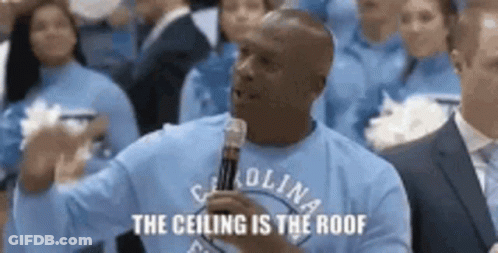 Carolina Shirt Man Speaks To Crowd With Microphone GIF