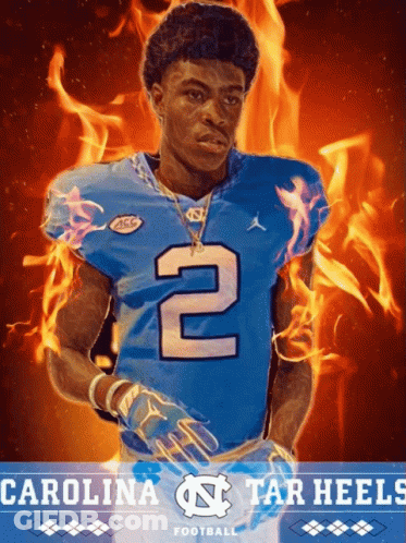 Carolina Tar Heels Football Man In Blue Uniform GIF