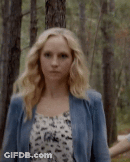 Caroline Forbes In Woods GIF
