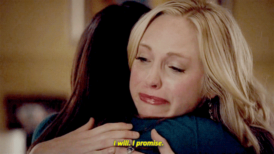 Caroline Forbes Promising To Elena GIF