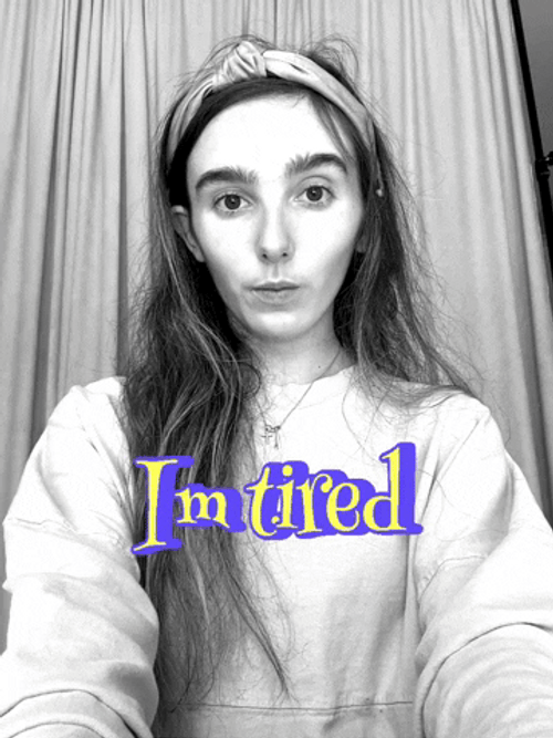 Caroline Girl Im Tired Black Whtie GIF