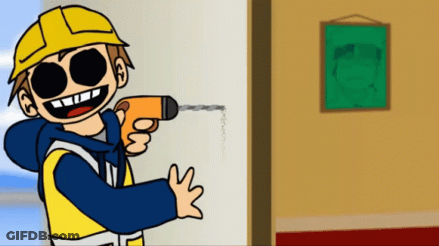 Carpenter Eddsworld Handheld Drill GIF
