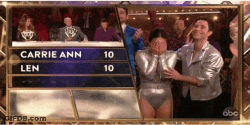 Carrie Ann And Len In Dance Competition GIF