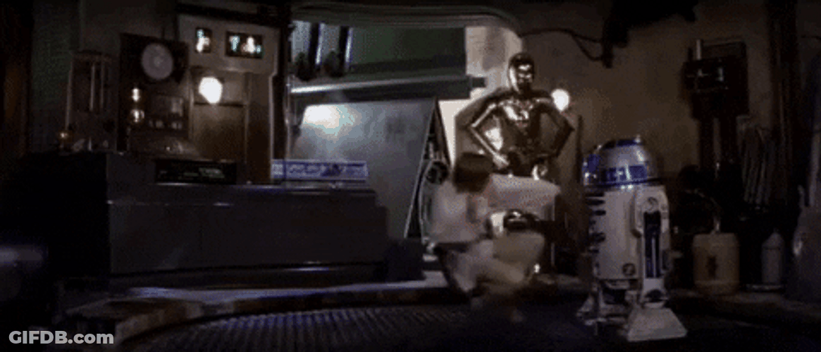 Carrie Fisher R2d2 GIF