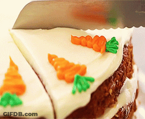 Carrot Cake Slice With White Frosting GIF
