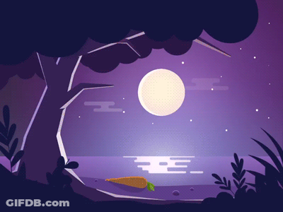 Carrot Laying Under Tree Near Water GIF