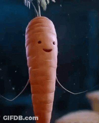 Carrot With Face Smiling In Dark GIF