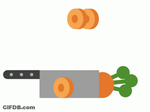 Carrots And Knife With Slices GIF