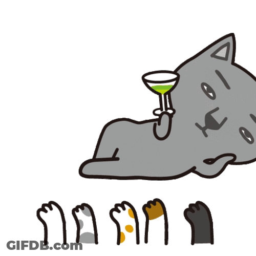 Carrying Cool Cat Falling Confetti GIF