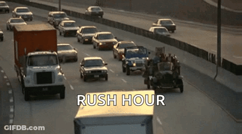 Cars Driving Down Highway Rush Hour GIF