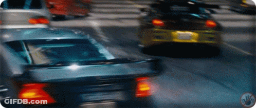 Cars Driving On Street With License Plate AA GIF