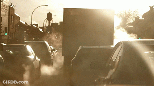 Cars Driving With Exhaust Smoke GIF
