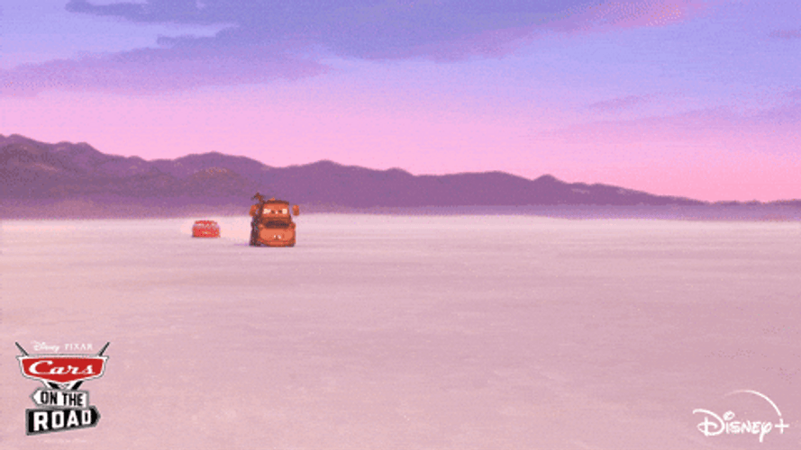 Cars Lightning McQueen And Tow Mater Speeding GIF
