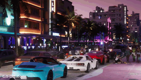 Cars Parked In Front Of Hotel Dior GIF