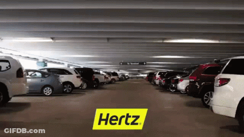 Cars Parked In Hertz Parking Garage GIF